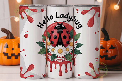 Ladybug Tumbler Wrap PNG Sublimation PixelChick 