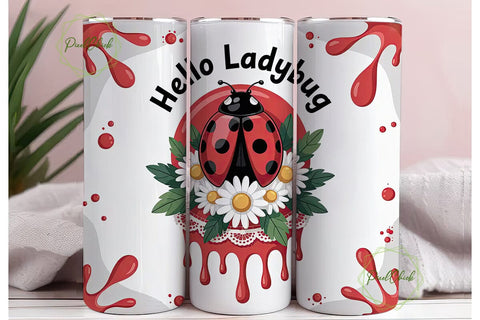 Ladybug Tumbler Wrap PNG Sublimation PixelChick 