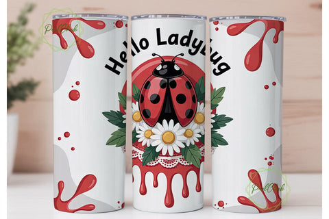 Ladybug Tumbler Wrap PNG Sublimation PixelChick 
