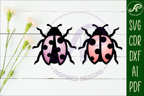 Ladybug two layer laser cut outs SVG file SVG APInspireddesigns 