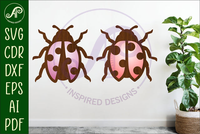 Ladybug two layer laser cut outs SVG file SVG APInspireddesigns 