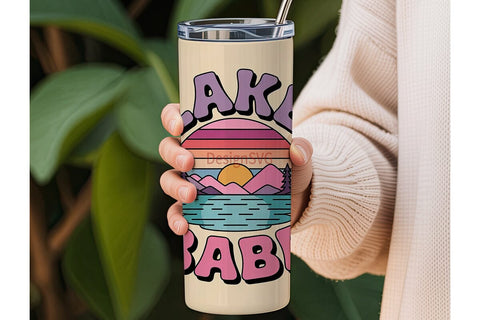 Lake Babe 20oz Tumbler Wrap Sublimation DesignSVG 