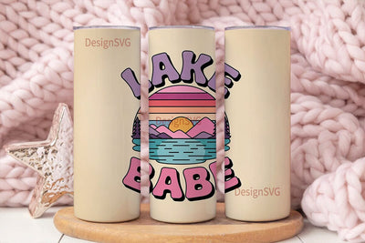 Lake Babe 20oz Tumbler Wrap Sublimation DesignSVG 