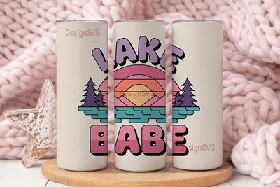 Lake Babe 20oz Tumbler Wrap Sublimation DesignSVG 