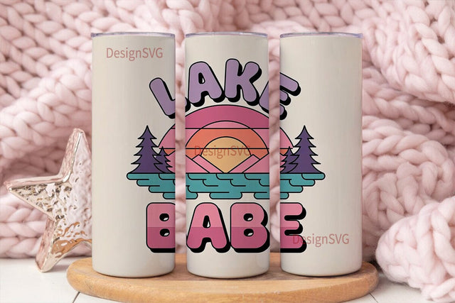 Lake Babe 20oz Tumbler Wrap Sublimation DesignSVG 