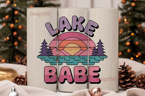 Lake Babe 20oz Tumbler Wrap Sublimation DesignSVG 