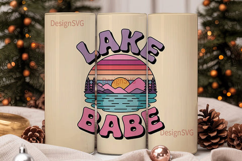 Lake Babe 20oz Tumbler Wrap Sublimation DesignSVG 