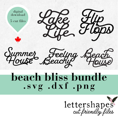 Lake & Beach Life SVG Cut Files Bundle for DIY Projects, Home Decor, Laser cut files, Digital svg png dxf Bundle - Lettershapes SVG Lettershapes 