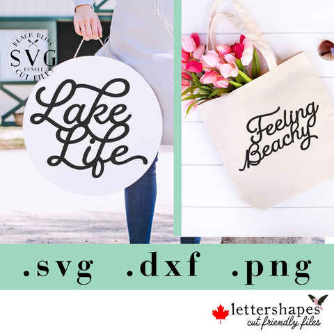 Lake & Beach Life SVG Cut Files Bundle for DIY Projects, Home Decor, Laser cut files, Digital svg png dxf Bundle - Lettershapes SVG Lettershapes 