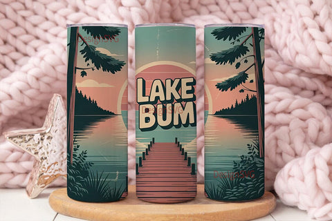 Lake Bum 20oz Tumbler Wrap Sublimation DesignSVG 