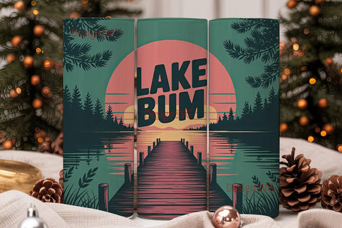 Lake Bum 20oz Tumbler Wrap Sublimation DesignSVG 