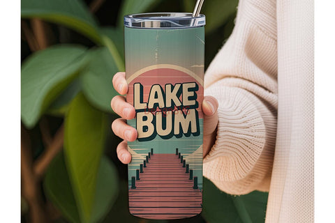 Lake Bum 20oz Tumbler Wrap Sublimation DesignSVG 