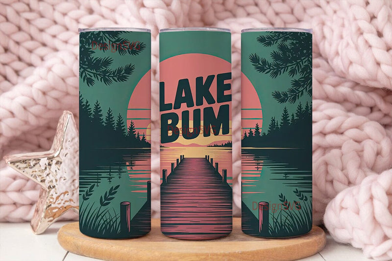 Lake Bum 20oz Tumbler Wrap Sublimation DesignSVG 