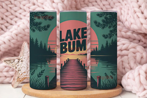 Lake Bum 20oz Tumbler Wrap Sublimation DesignSVG 