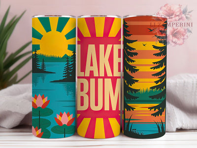 Lake Bum Life 20oz Tumbler Wrap, Lake Life, Inspired Design, Outdoor Adventure, Rustic Country Living, 20oz Tumbler Wrap, Sublimation PNG Sublimation Li Zamperini 