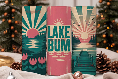 Lake Bum Summer Vibes 20oz Tumbler Wrap Sublimation DesignSVG 