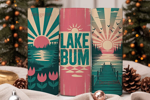 Lake Bum Summer Vibes 20oz Tumbler Wrap Sublimation DesignSVG 