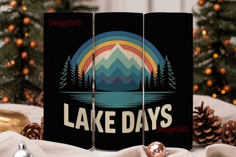 Lake Days 20oz Tumbler Wrap Sublimation DesignSVG 