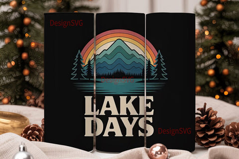 Lake Days 20oz Tumbler Wrap Sublimation DesignSVG 