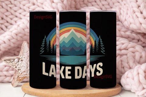 Lake Days 20oz Tumbler Wrap Sublimation DesignSVG 