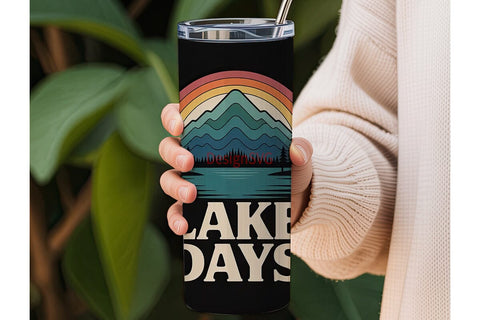 Lake Days 20oz Tumbler Wrap Sublimation DesignSVG 