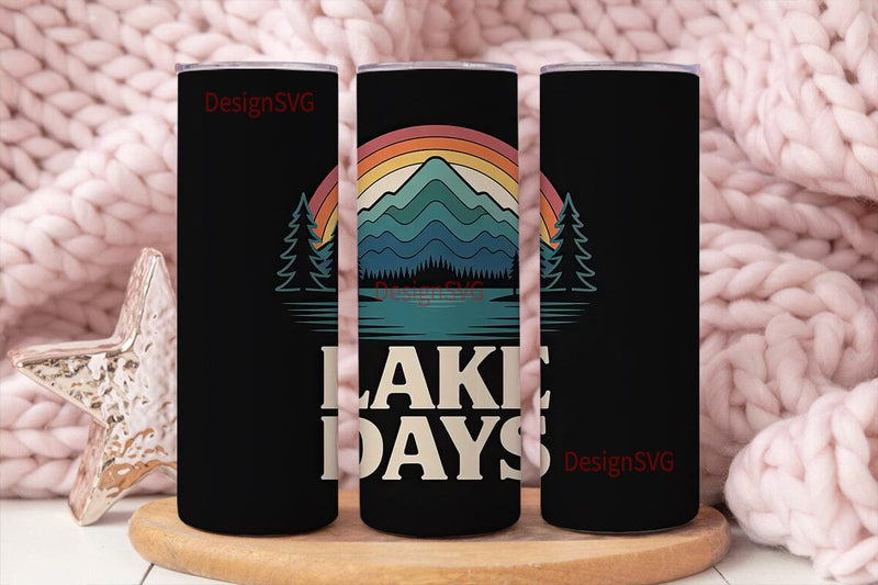 Lake Days 20oz Tumbler Wrap Sublimation DesignSVG 