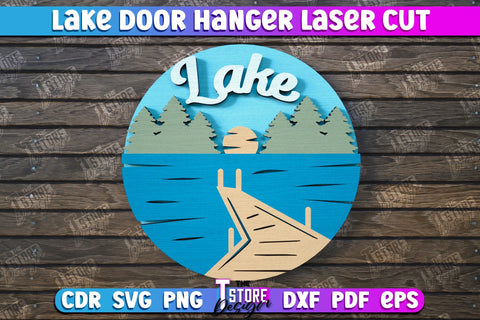Lake Door Hanger Bundle | Door Sign | Rustic | Door Sign Template | Wall Sign | CNC File SVG The T Store Design 