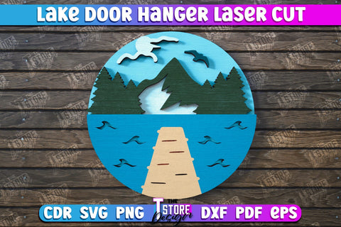 Lake Door Hanger Bundle | Door Sign | Rustic | Door Sign Template | Wall Sign | CNC File SVG The T Store Design 