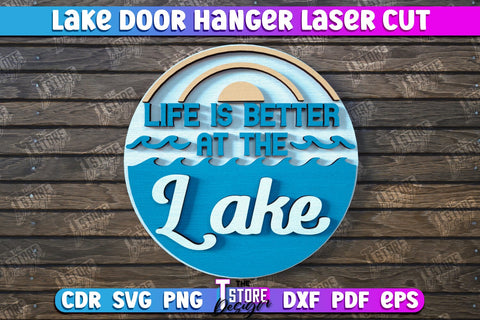 Lake Door Hanger Bundle | Door Sign | Rustic | Door Sign Template | Wall Sign | CNC File SVG The T Store Design 