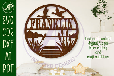 Lake front name sign svg laser cut template SVG APInspireddesigns 