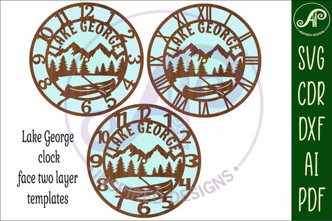 Lake George themed clock wall clock laser cut SVG APInspireddesigns 
