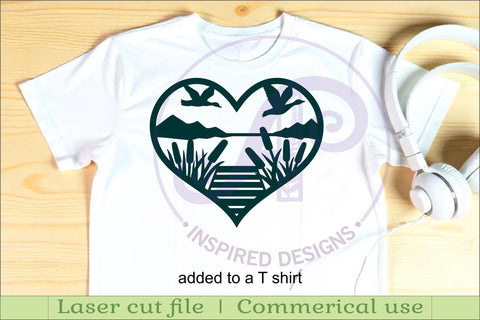 Lake heart wall sign, SVG file. SVG APInspireddesigns 