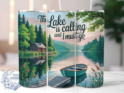 Lake Is Calling 20oz Tumbler, I Must Go, Lake Life Tumbler, Outdoor Wrap, Nature PNG Design, Sublimation Design, 20oz Tumbler Wrap, Adventure Cup Design Sublimation ToriDesigns 