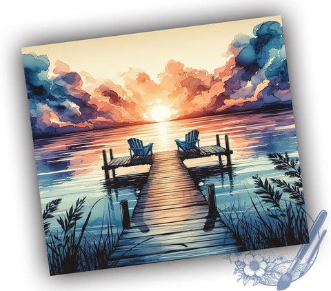 Lake Life 20oz Skinny Tumbler, Retirement Tumbler Png, Straight & Tapered Tumbler Wrap, Instant Digital Download Sublimation ToriDesigns 