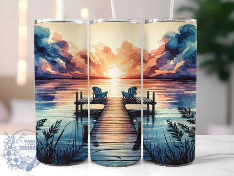 Lake Life 20oz Skinny Tumbler, Retirement Tumbler Png, Straight & Tapered Tumbler Wrap, Instant Digital Download Sublimation ToriDesigns 