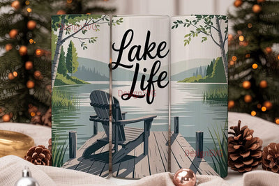 Lake Life 20oz Tumbler Wrap Sublimation DesignSVG 