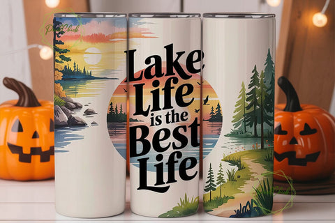 Lake Life 20oz Tumbler Wrap Sublimation PixelChick 