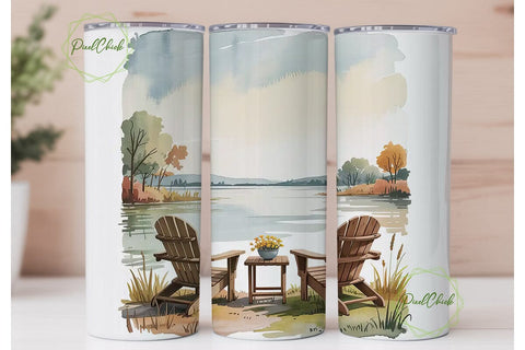 Lake Life 20oz Tumbler Wrap Sublimation PixelChick 