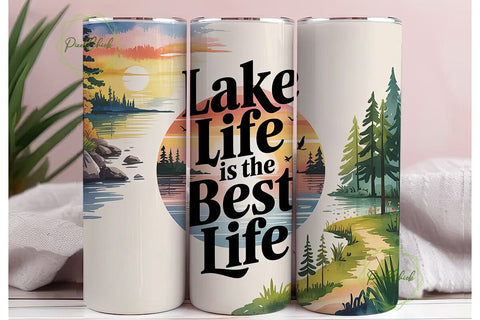 Lake Life 20oz Tumbler Wrap Sublimation PixelChick 