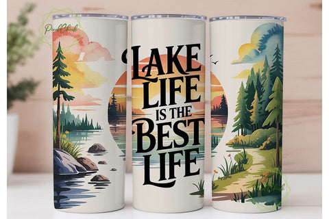 Lake Life 20oz Tumbler Wrap Sublimation PixelChick 