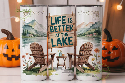 Lake Life 20oz Tumbler Wrap Sublimation PixelChick 