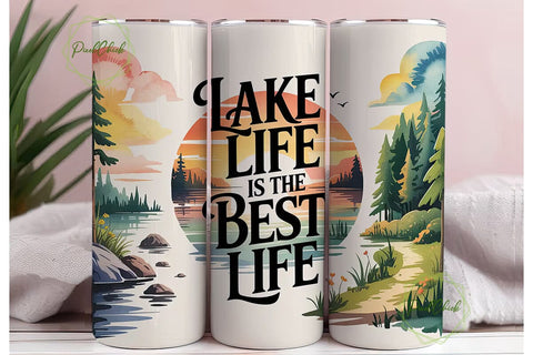 Lake Life 20oz Tumbler Wrap Sublimation PixelChick 