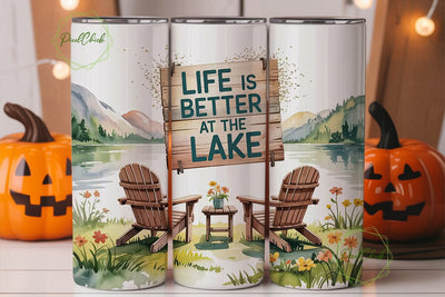 Lake Life 20oz Tumbler Wrap Sublimation PixelChick 
