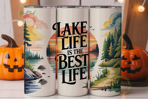 Lake Life 20oz Tumbler Wrap Sublimation PixelChick 