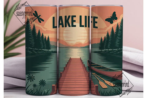 Lake Life 20oz Tumbler Wrap Sublimation sassyprint 