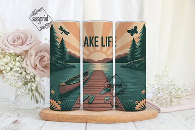 Lake Life 20oz Tumbler Wrap Sublimation sassyprint 