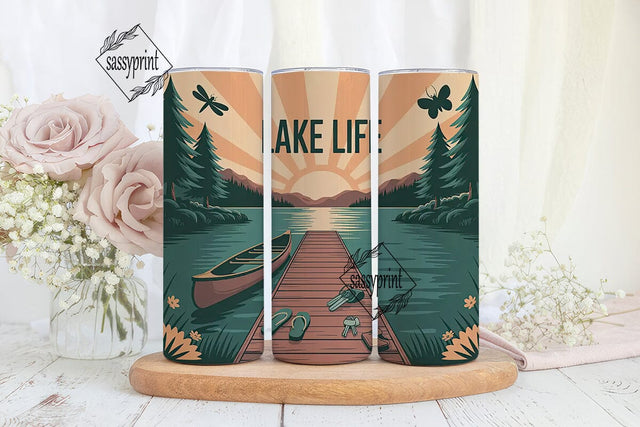 Lake Life 20oz Tumbler Wrap Sublimation sassyprint 