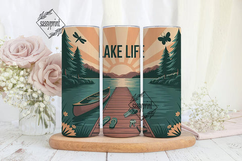 Lake Life 20oz Tumbler Wrap Sublimation sassyprint 