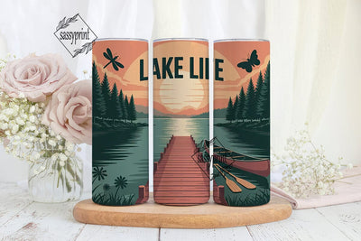 Lake Life 20oz Tumbler Wrap Sublimation sassyprint 