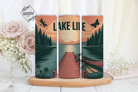 Lake Life 20oz Tumbler Wrap Sublimation sassyprint 